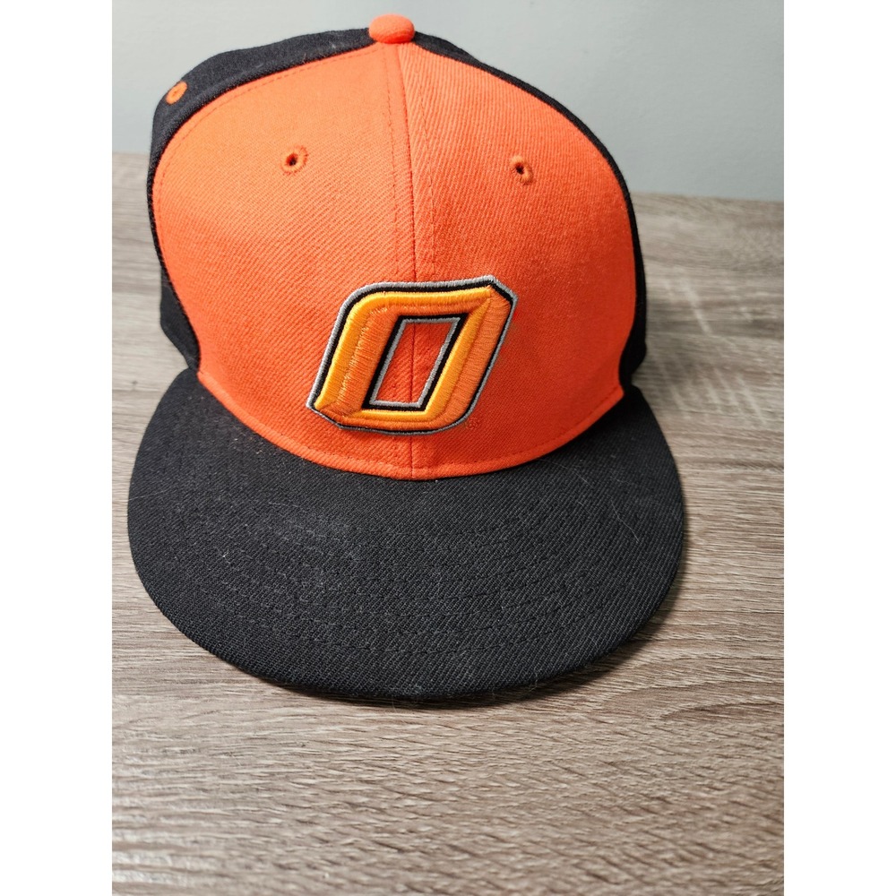 Nike Oklahoma State True Fitted Hat Size 7 Orange Black Flat Bill‎ O
